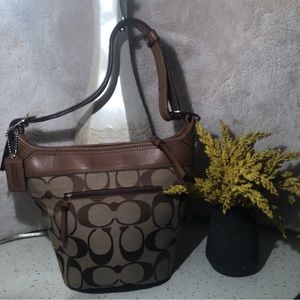 Vintage Coach Monogram bucket handbag EUC